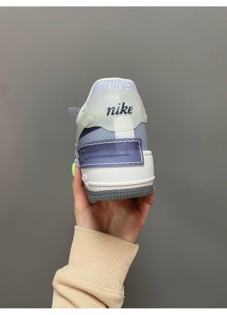 Белые демисезонные кроссовки мужские nike air force 1 shadow ghost blue найк аир форс 1 премиум No Brand