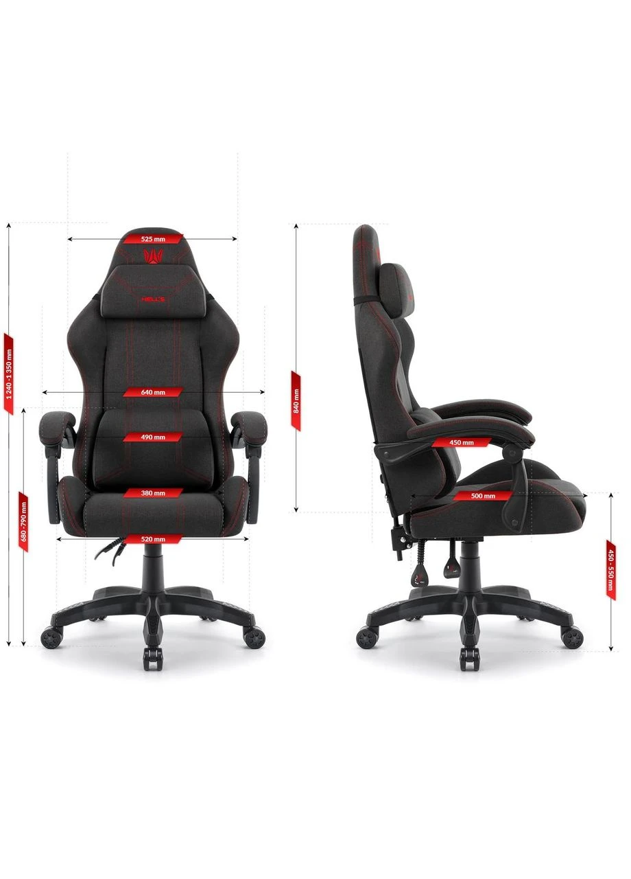Компьютерное кресло HC-1014 Black-Red ткань No Brand (362045604)