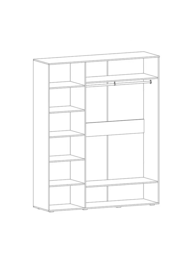 Шкаф с полками и штангой для одежды ST-0027 Ш1800/В2200/Г520 MORELI (312231996)