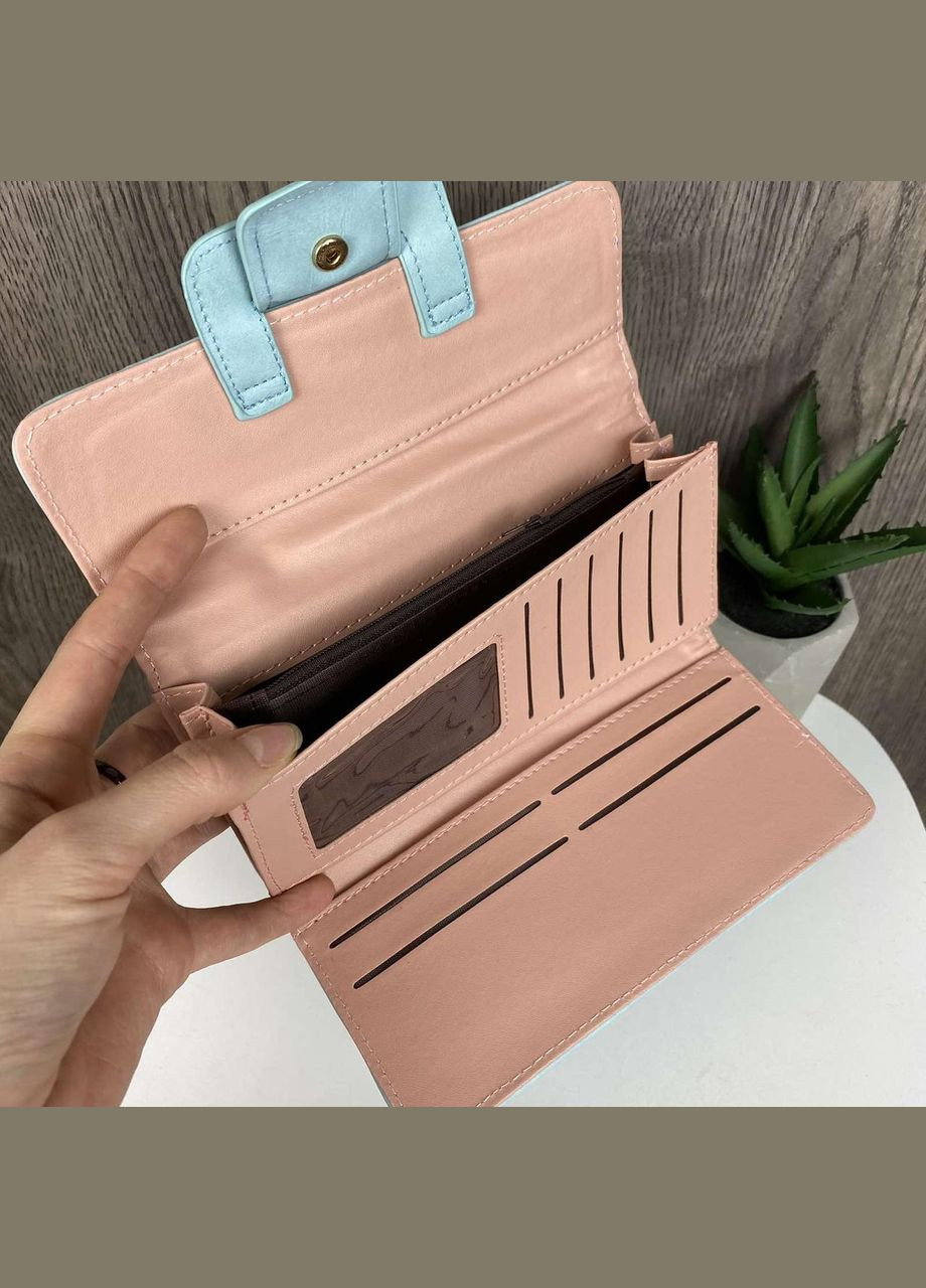 Модный женский кошелек клатч кожа ПУ Голубой Brettani (336552341)