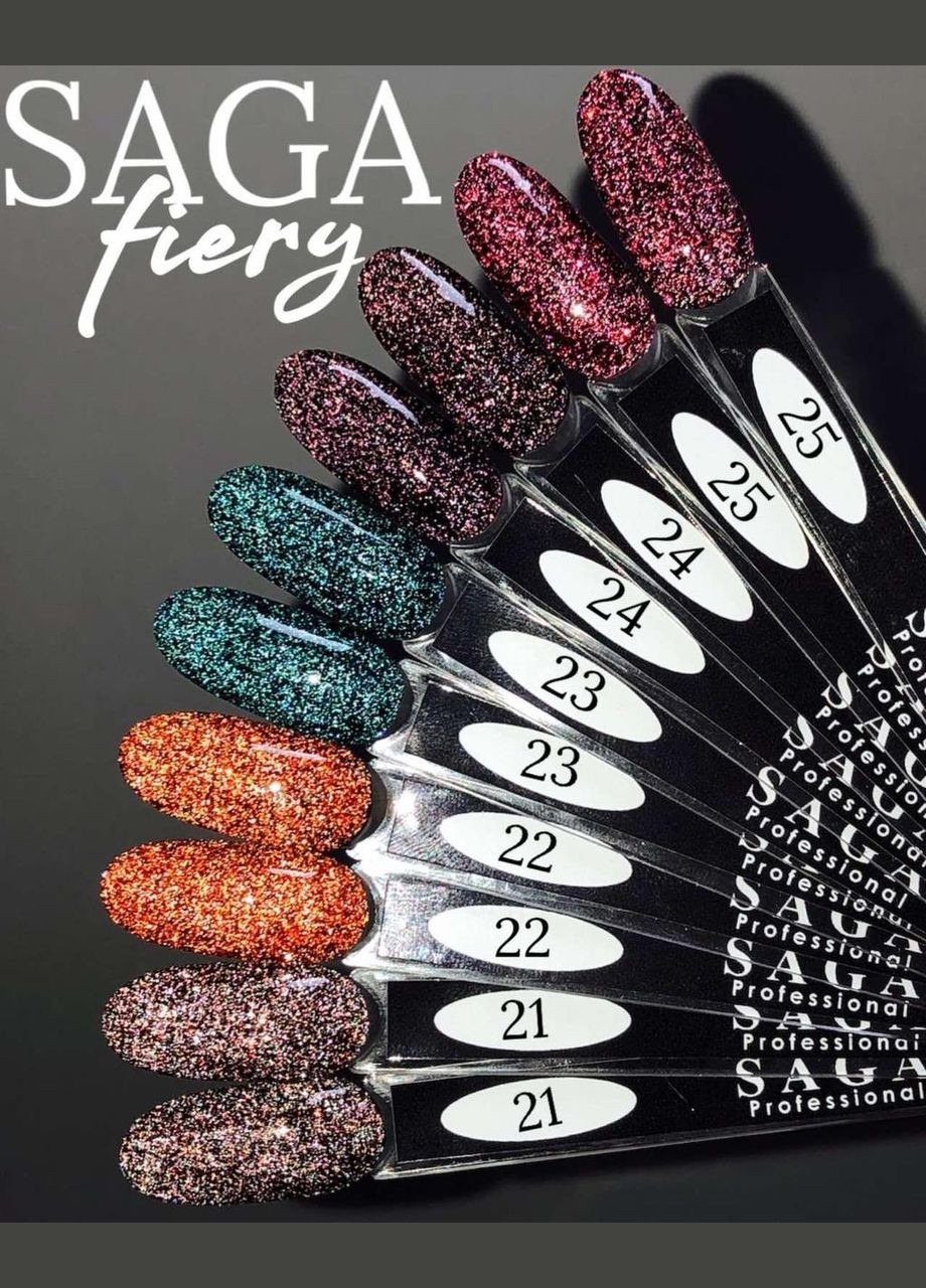 Светоотражающий гель-лак Fiery 26 Фуксия Saga (342376577)