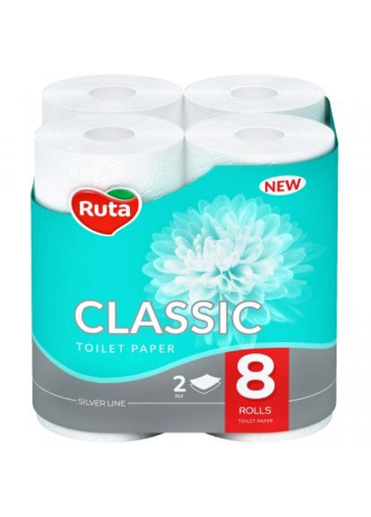 Туалетний папір Ruta classic 2 слоя белая 8 рулонов (268143456)