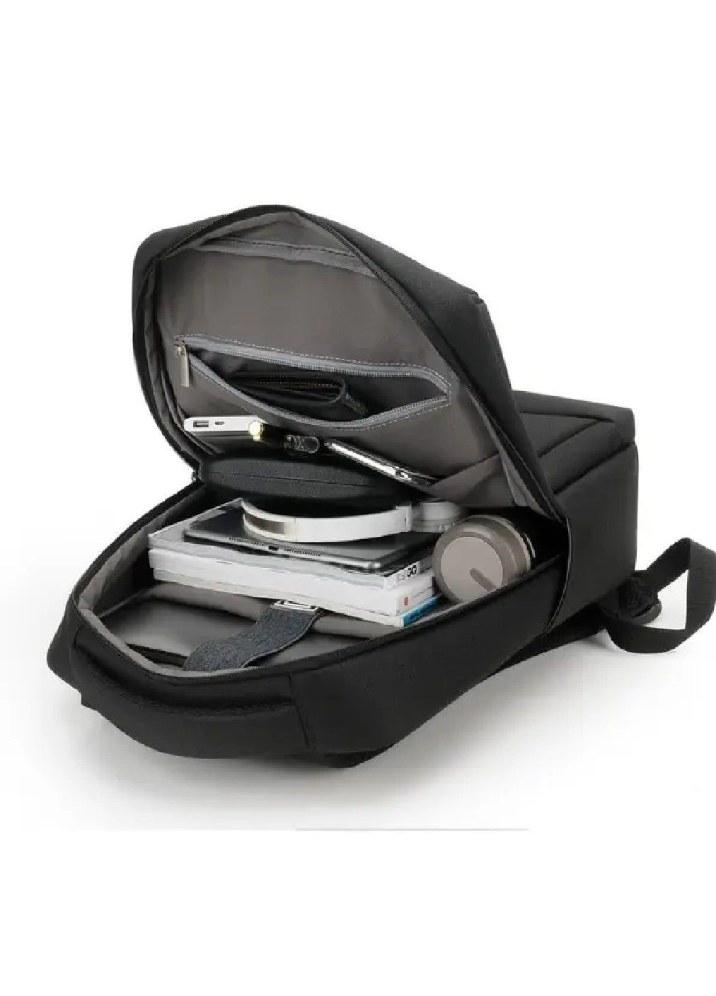 Рюкзак повседневный городской с карманом для ноутбука ремнем для багажа оксфорд 42х29.5х11 см 13 л (477546-Prob) Черный Unbranded (297984307)