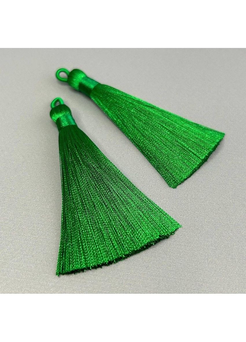 Шелковые кисти для сережек 8 см - зеленый Plus-plus (354796825)