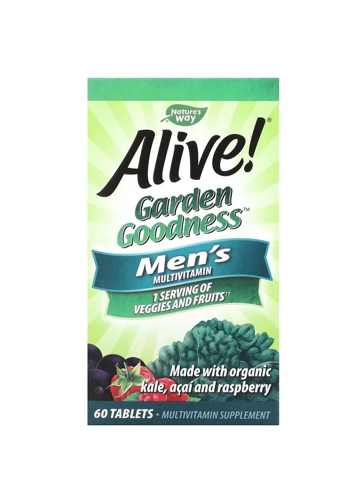 Комплекс для здоровья мужчин Alive! Garden Goodness for Men, 60 таблеток Nature's Way (376166915)