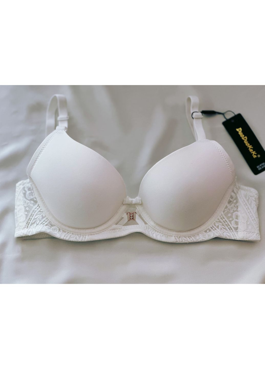 Белый бюстгальтер duoduokeke с кружевом на косточках, тонкий поролон Duo