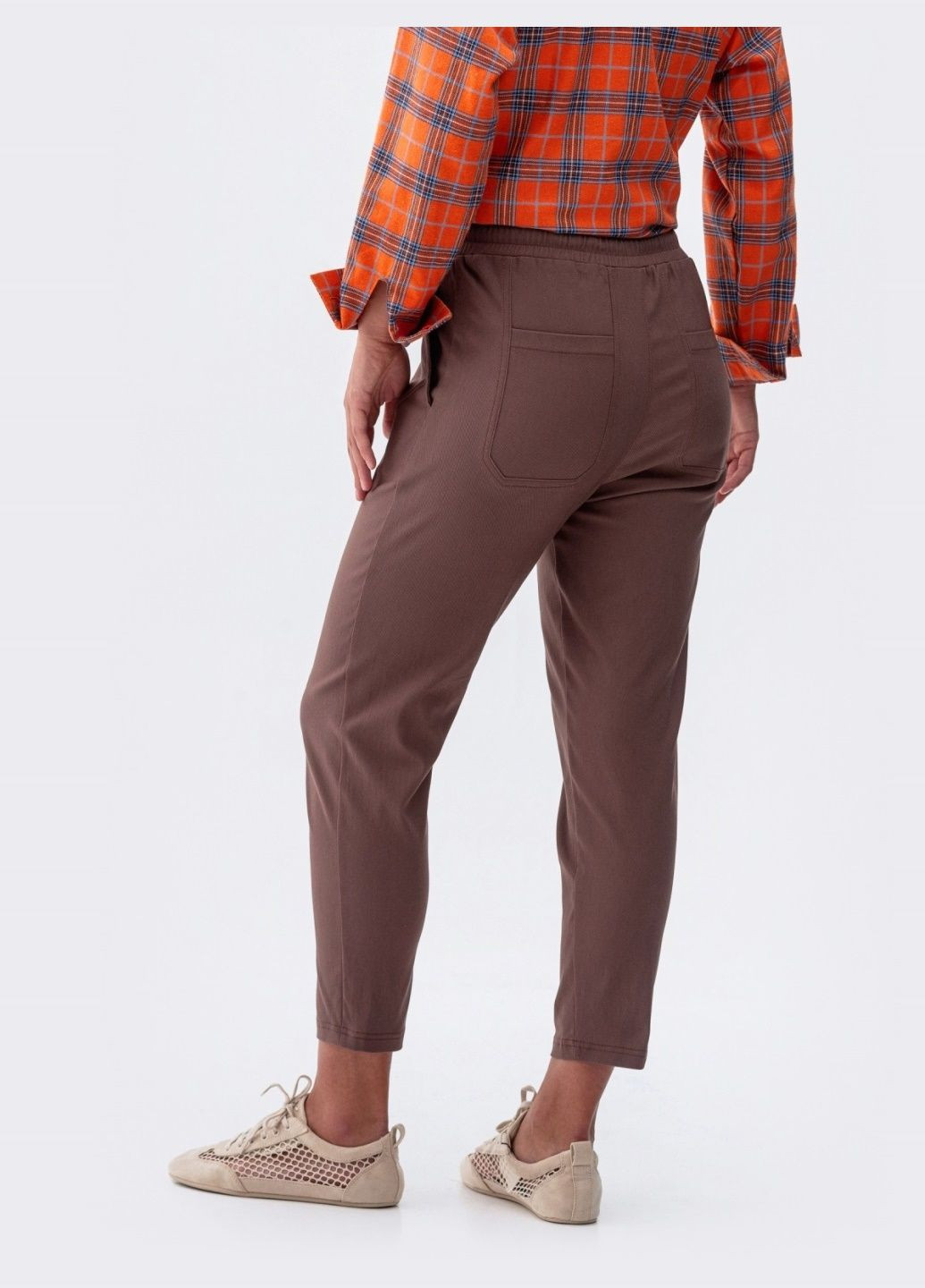 укороченные брюки на кулиске коричневые Dressa (301506494)