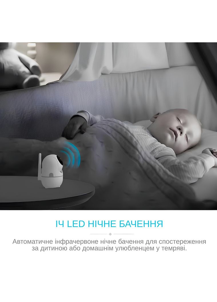 IP-камера поворотна XON SmartCam Wi-Fi 1080P (ETWEW21YW 3664) Біла XON E-Tech (357435822)