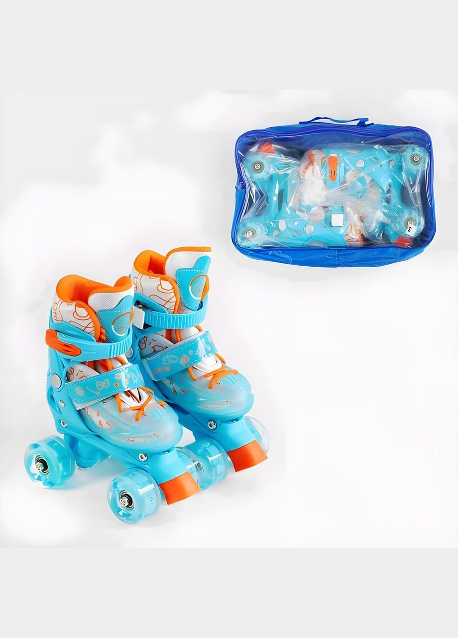Ролики детские раздвижные для самых маленьких 12004-XS Роликовые коньки для детей Со светом Размер 27-30 Joy (341324666)