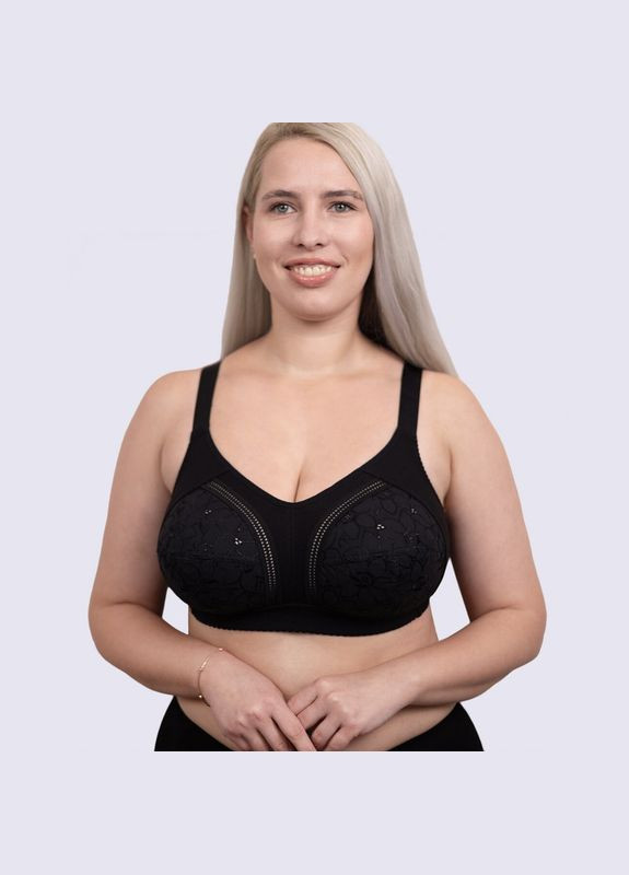 Чёрный бюстгальтер без косточек с мягкой чашкой Elita без косточек
