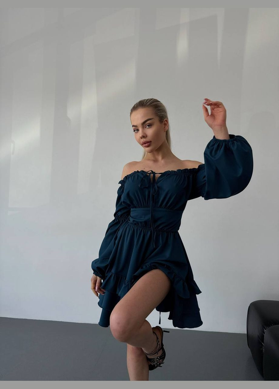 Морской волны платье Garna однотонное