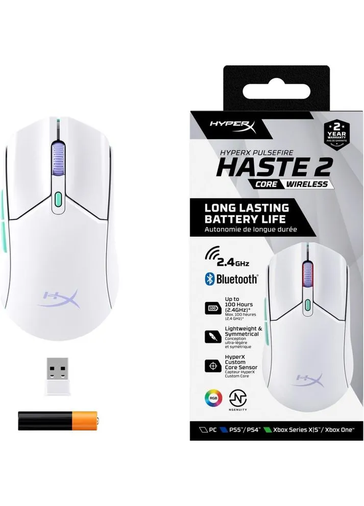 Мишка Pulsefire Haste 2 Core Wireless White (8R2E7AA) HyperX (390933171)