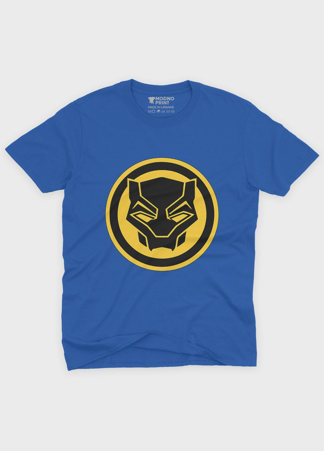 Синя демісезонна футболка для хлопчика з принтом супергероя - чорна пантера (ts001-1-brr-006-027-004-b) Modno