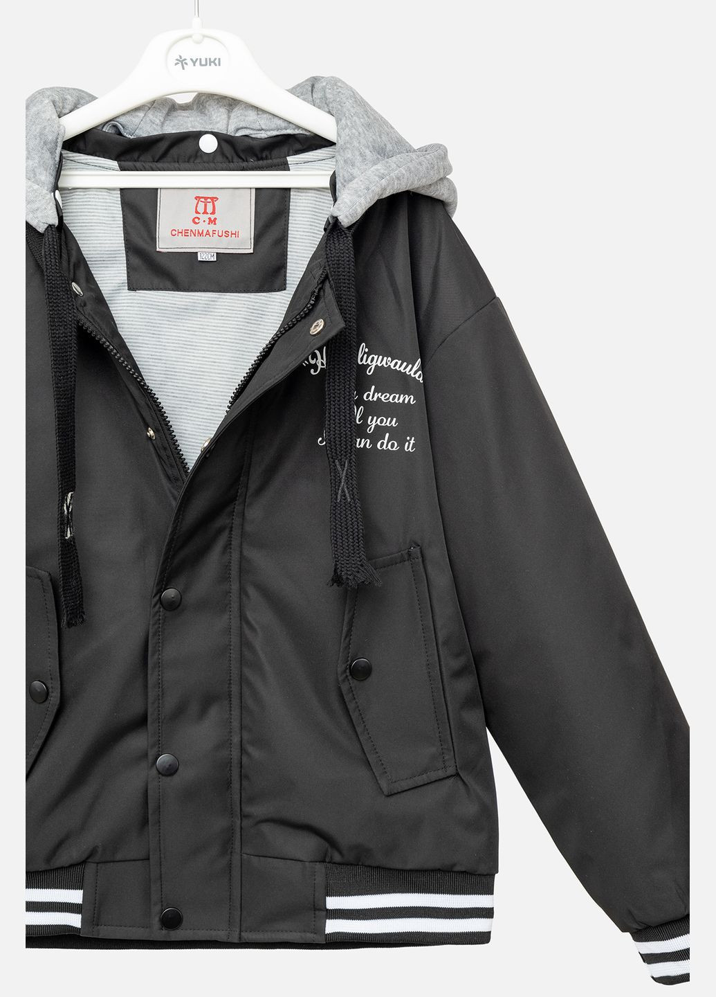 Черная демисезонная куртка для девочки цвет черный cb-00242838 CHENMAFUSHI