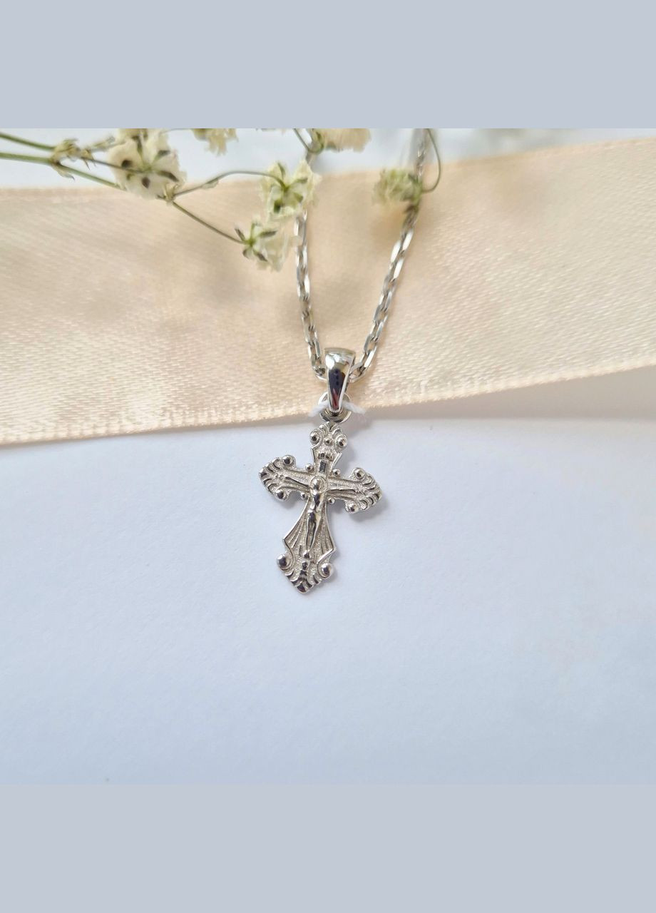 Серебряный Крест с распятием серебро 925 пробы Родированное 332п 0.77г No Brand (330143675)
