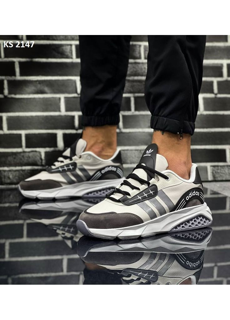 Серые демисезонные кроссовки мужские adidas gray адидас No Brand