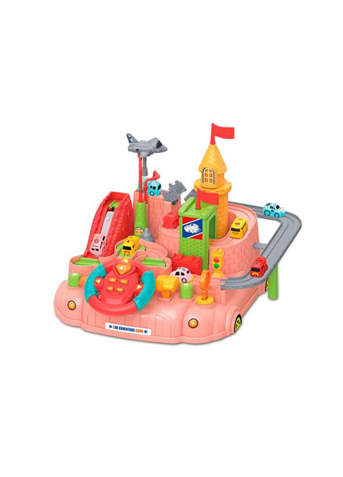 Дитячий ігровий набір "Гараж" A333-330F(Pink) кермо, машинки, літак Bambi (364847963)