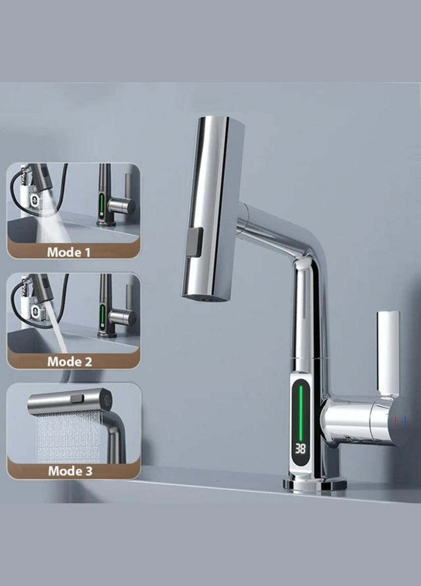 Смеситель для умывальника с индикатором A240 Platinum (336938296)