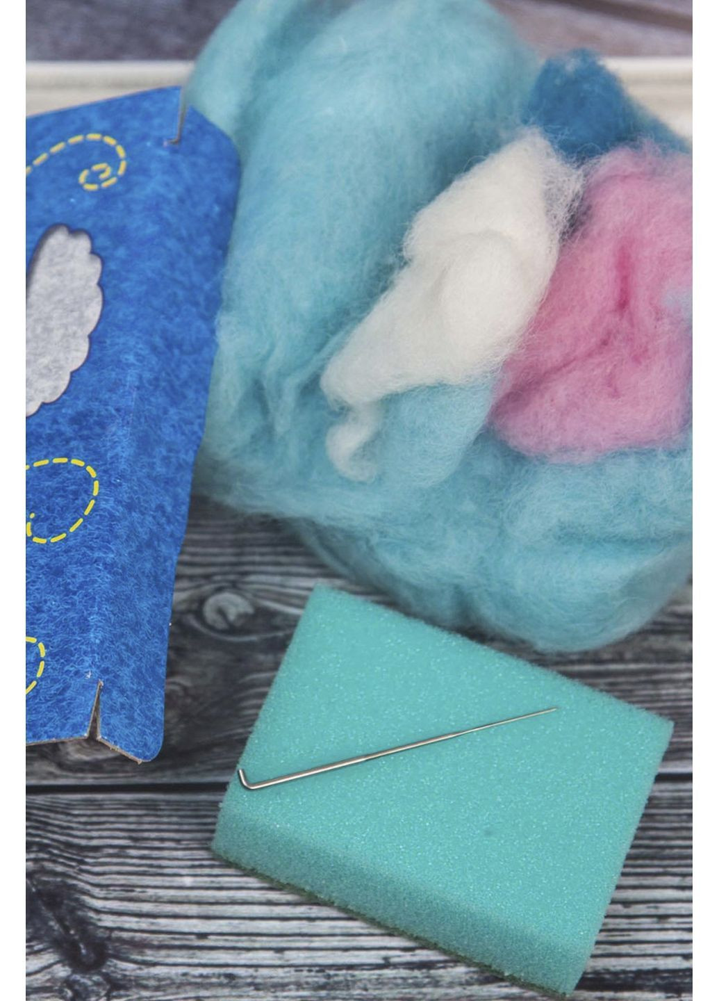 Набор для творчества "Валяние "Голубой котик" цвет разноцветный ЦБ-00287094 УМНЯШКА (371597901)