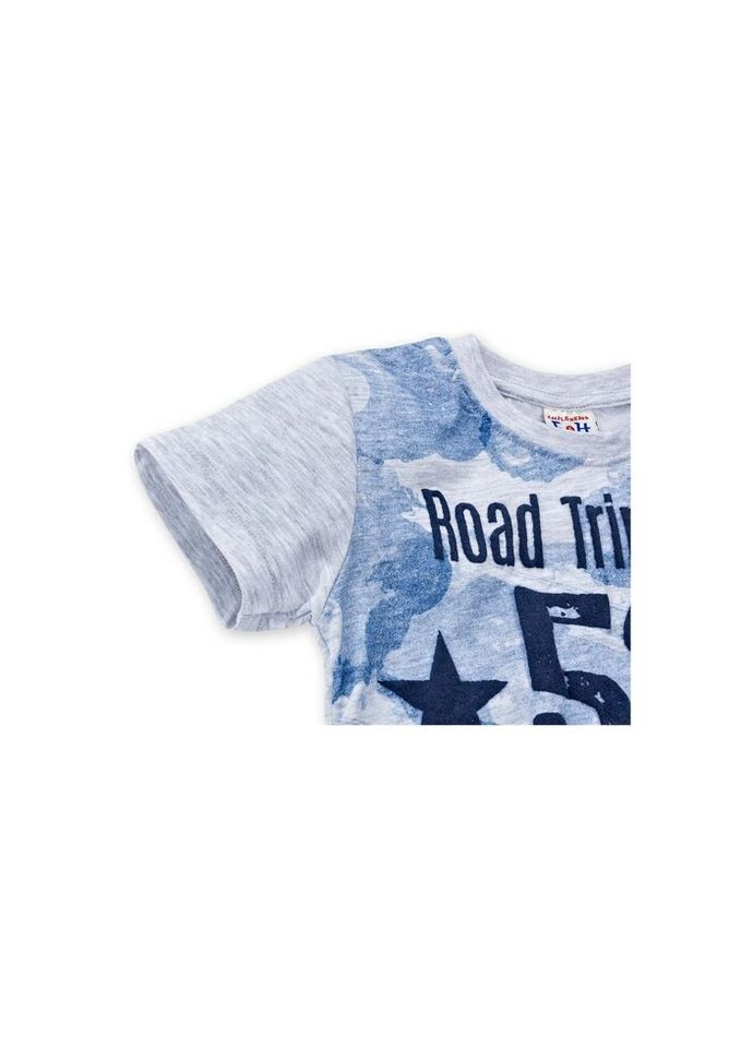 Комбинированная демисезонная футболка детская "52 california" (8763-128b-gray) Breeze