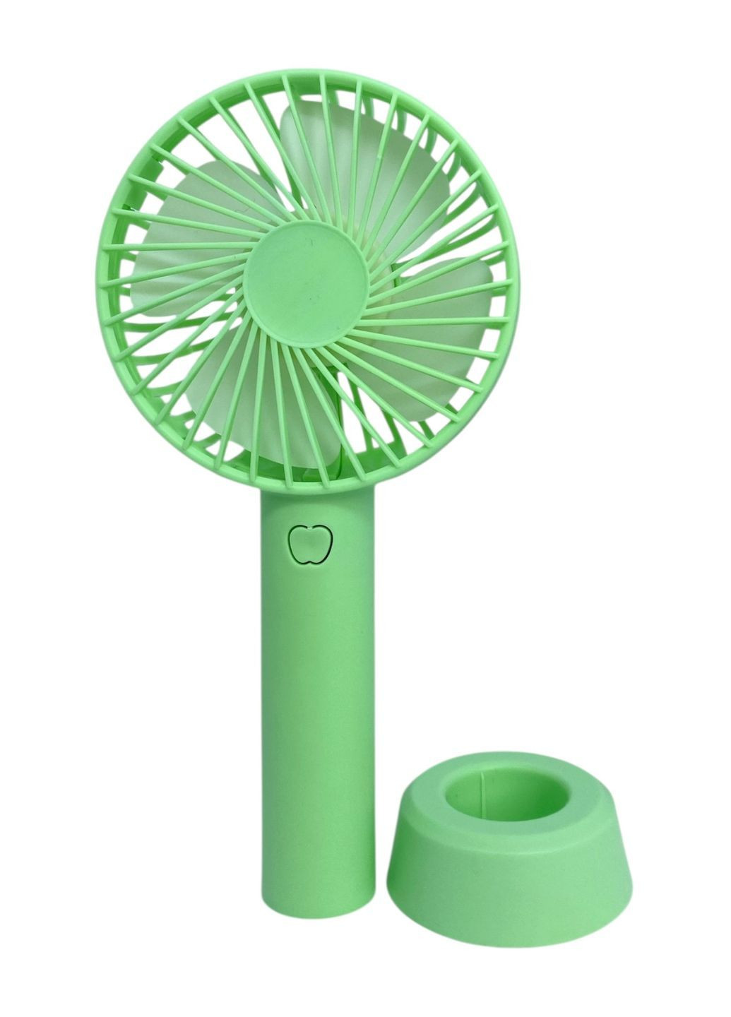 Вентилятор на акумуляторі ручний з підставкою портативний складаний зарядка від USB салатовий 3 режими No Brand (331155410)