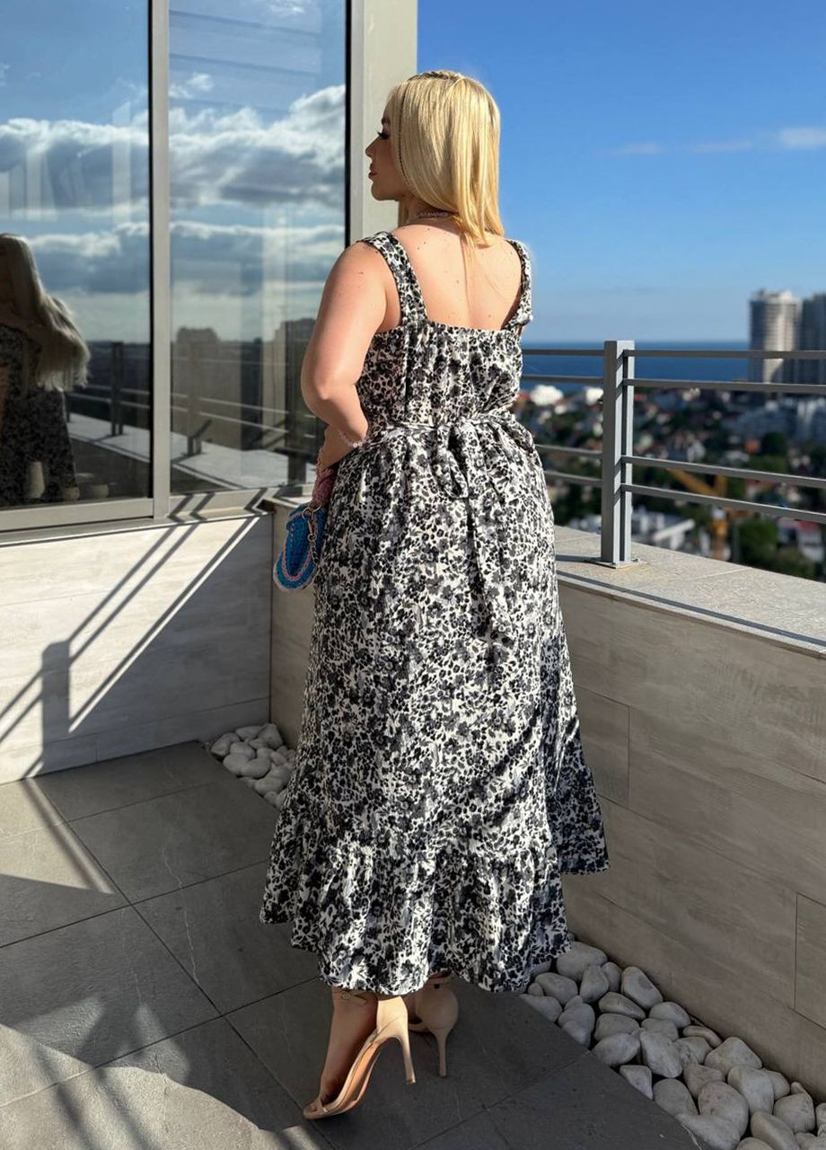 Летний женский летний сарафан миди на пуговицах Modena в цветочек