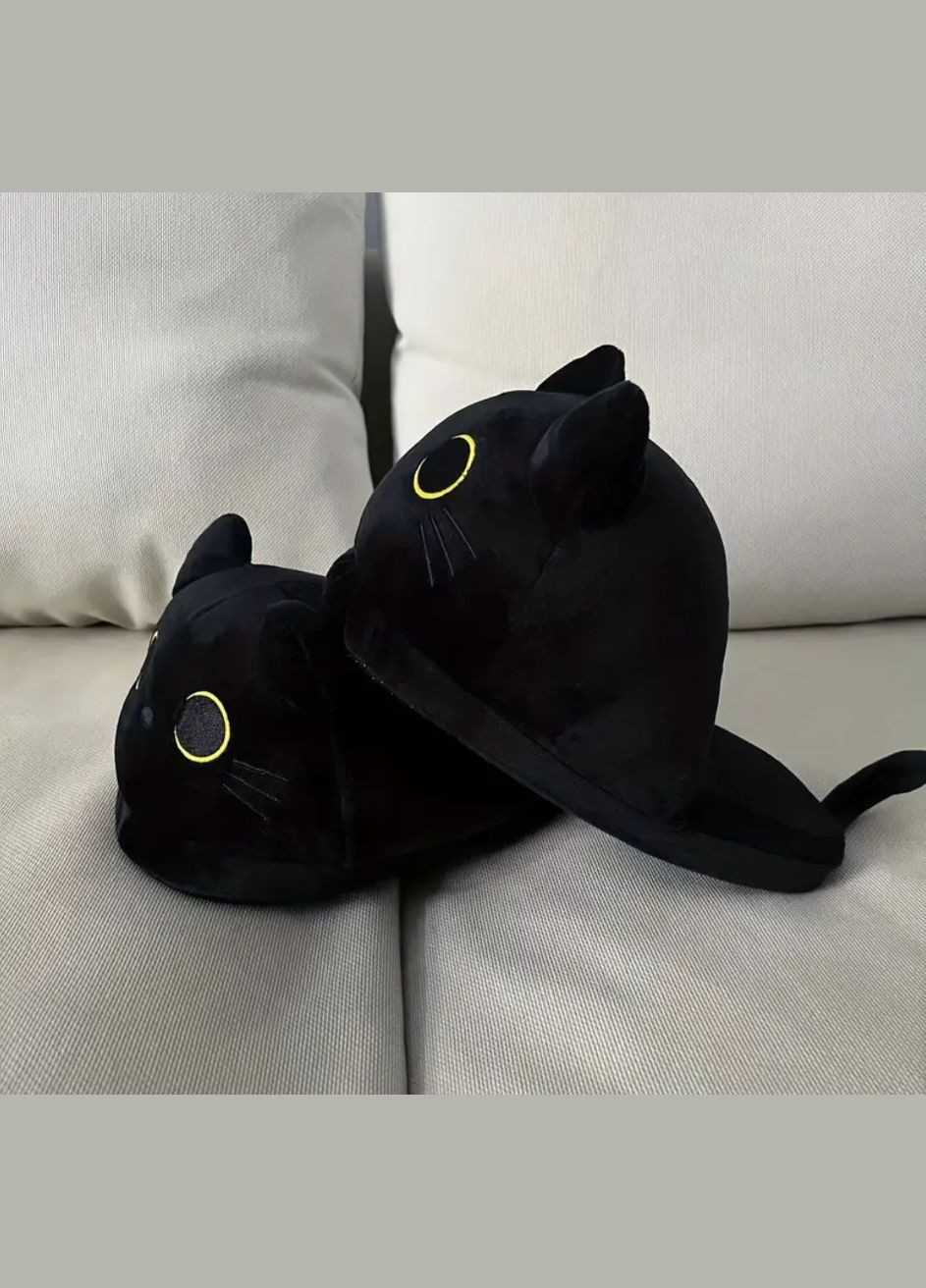 Тапочки домашні жіночі Котики чорні No Brand (304422008)