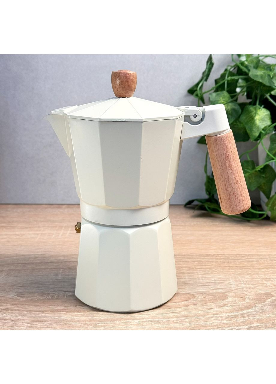 Гейзерна кавоварка алюміній 300 мл кремова GT-10066 Deli Gusto (369477916)