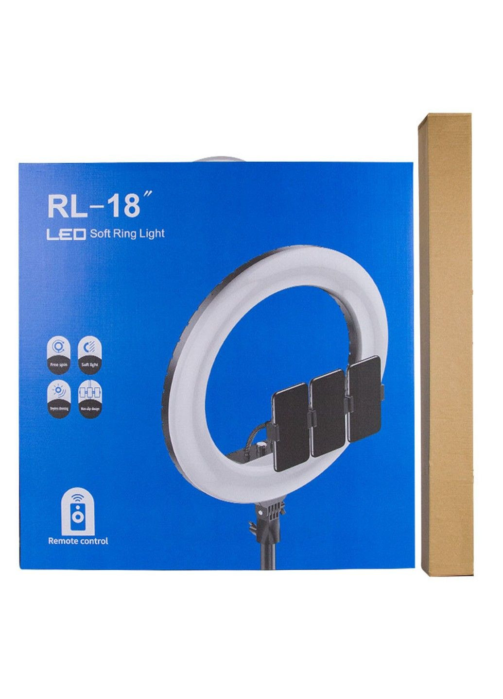 Кільцева світлодіодна LED лампа Arc Ring Remote control 18" + tripod 2.1m Epik (291879402)