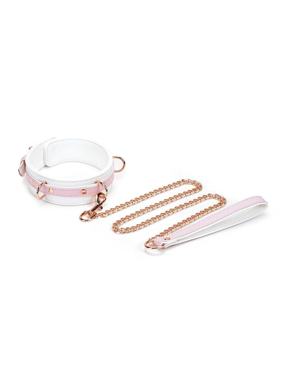 Нашийник із повідцем Liebe Seele White & Pink Fairy Goat Leather Collar (363026477)