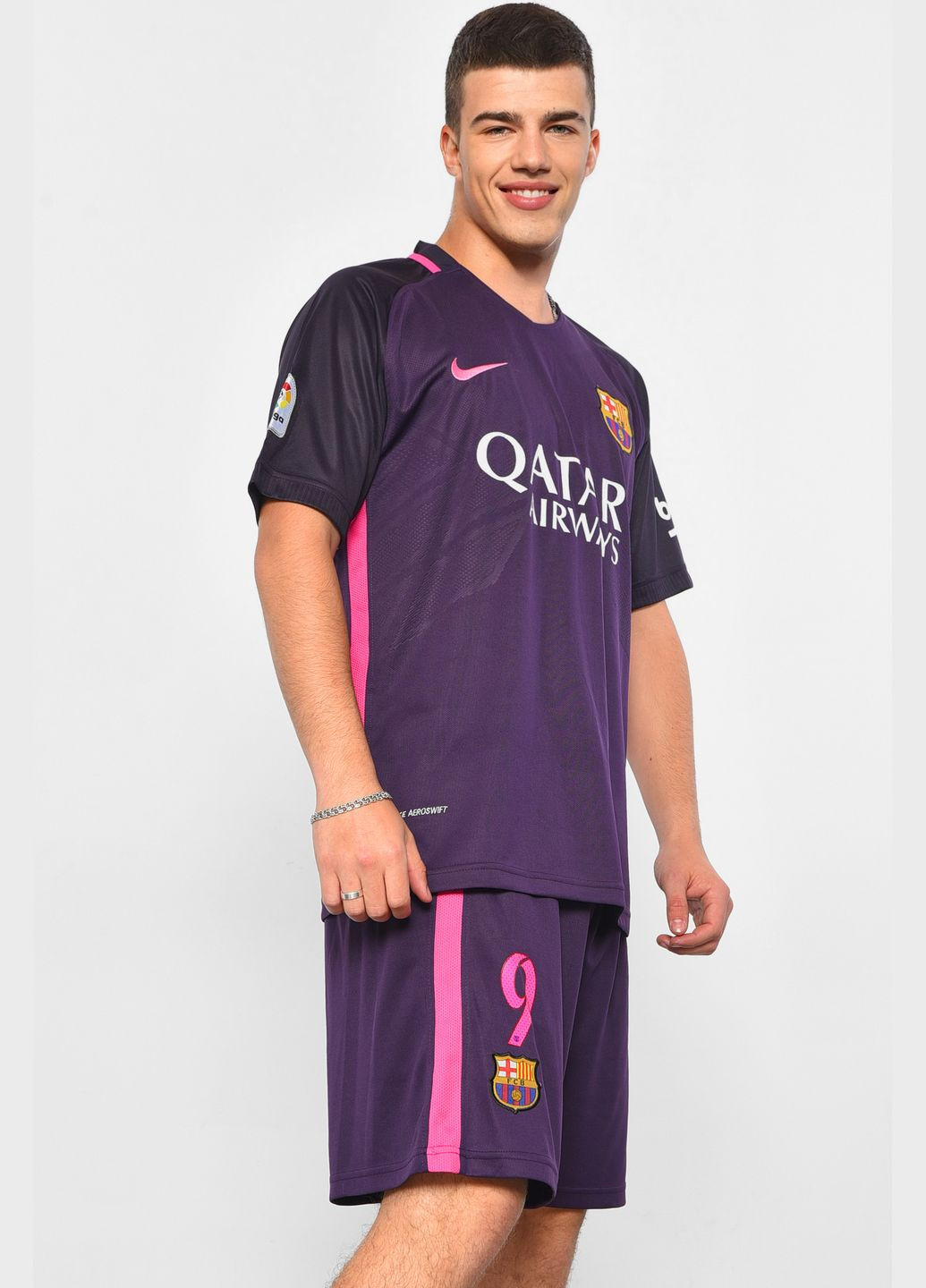 Футбольна форма чоловіча фіолетового кольору Let's Shop (293765066)
