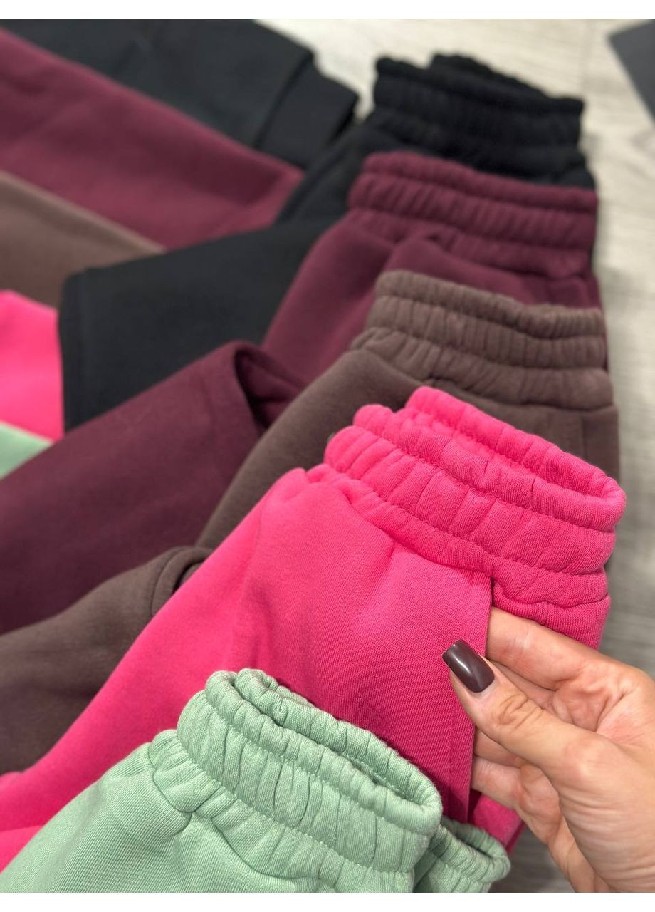 Темно-коричневий демісезонний костюм трендовий теплий штани палаццо та кофта на блискавці з капюшоном,трьохнитка на флісі Україна