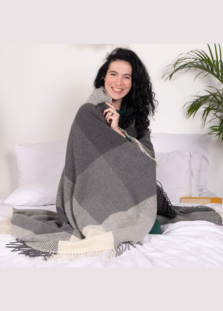 Плед вовняний Клітина 140 x 200 см (4502) Love You (334009250)