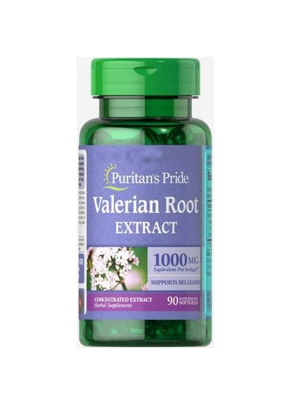 Корінь валеріани Puritan's Pride Valerian Root 1000mg 90soft Puritans Pride (293275247)
