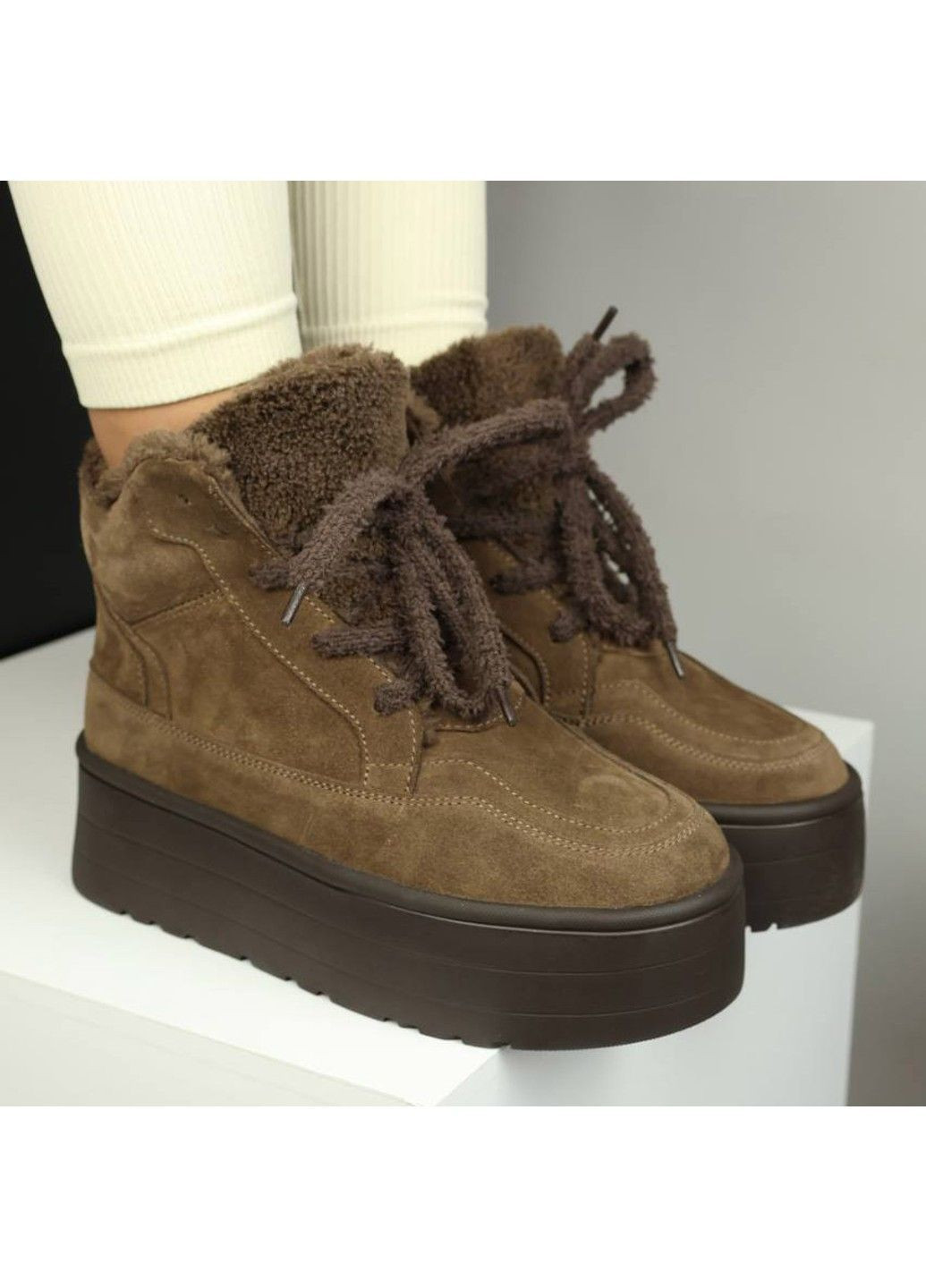 489 Черевики Зимові Коричневі Замшеві Vanessa (372384882)