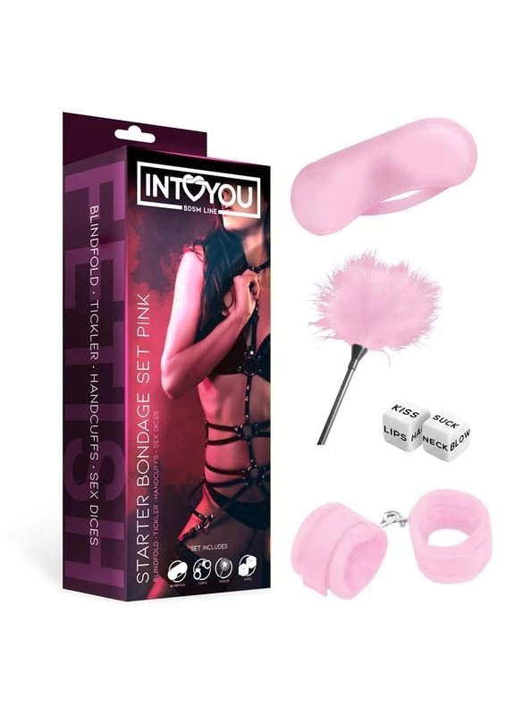Бдсм набор для игр для начинающих из 4 предметов розовый Starters Bondage Set 4 Pieces Intoyou (402629221)