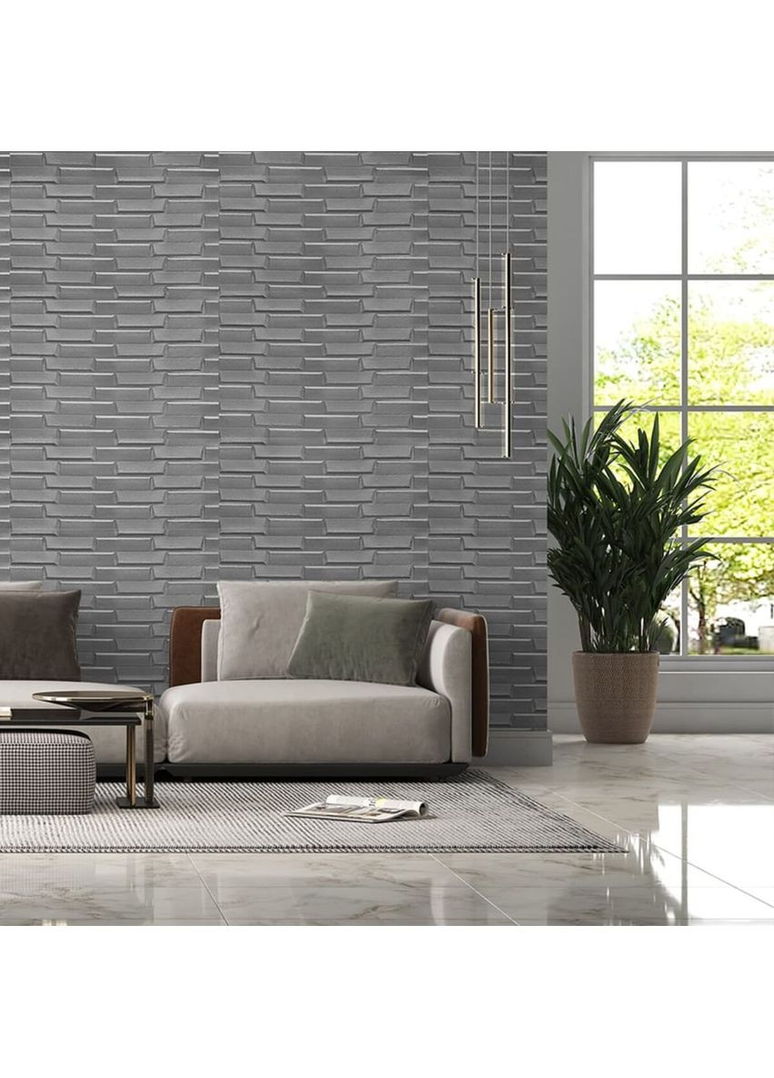 3D панель самоклеящаяся кладка 770х700х5мм Серебро (034) SW-00000217 Sticker Wall (362094981)