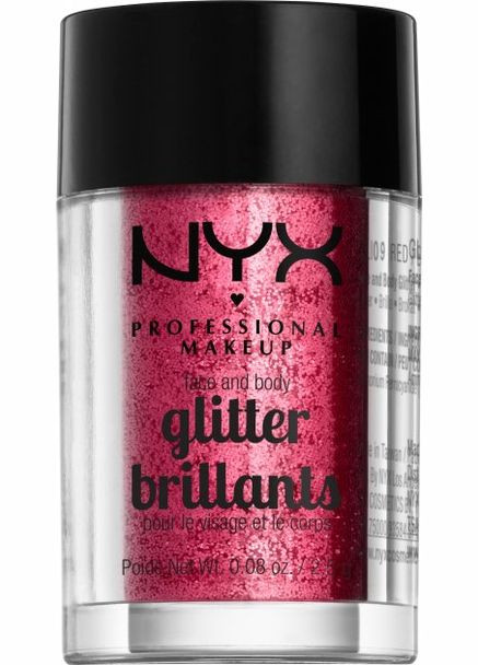 Гліттер для обличчя та тіла Face & Body Glitter (різні відтінки) Red Ruby (GLI09) NYX Professional Makeup (279364133)