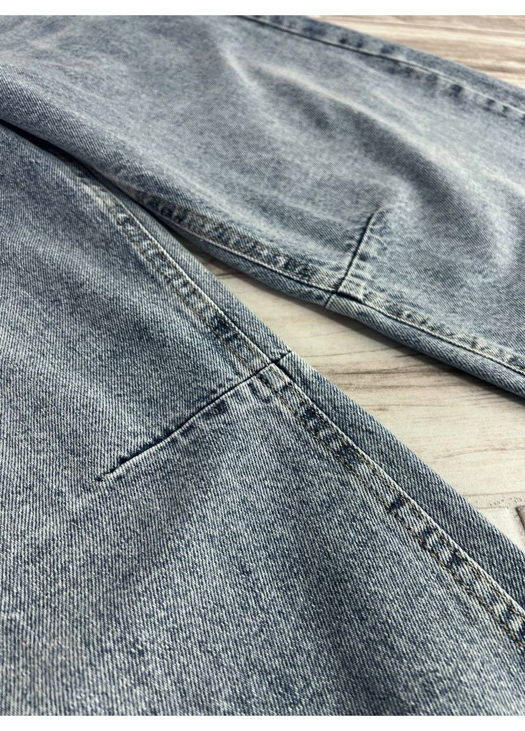 Джинси жіночі 3140 skater balon широкі банани затяжка на талії блакитні Its Basic - (322563575)