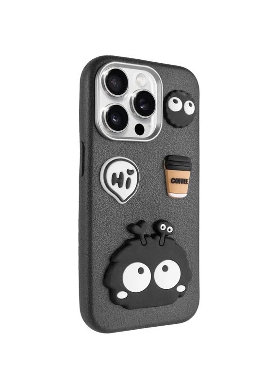 Чехол-накладка для Apple iPhone 14 Pro 3D Monster Black TPU искусственная кожа No Brand (403009941)