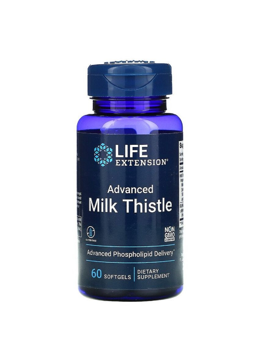 Силимарин (Расторопша), European Milk Thistle,, 60 желатиновых капсул Life Extension (326054593)