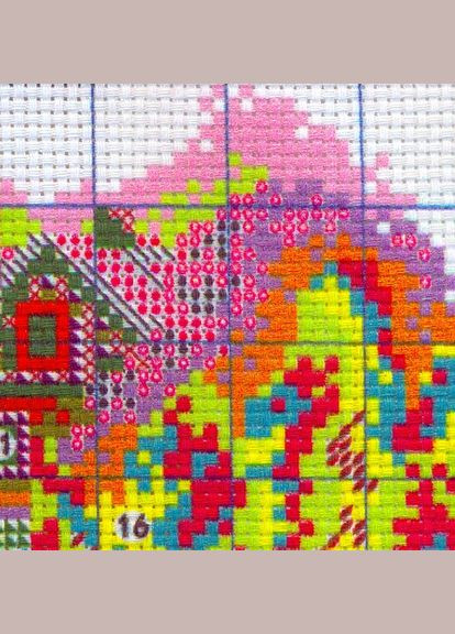 Набір для вишивання за нанесеною на канву схемою "April flower". AIDA 14CT printed 17*15 см Joy Sunday (313613179)