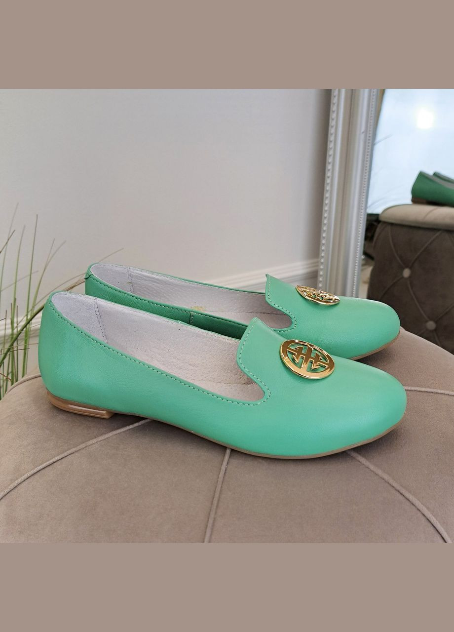 Vasha para Женские кожаные туфли на низком ходу. Цвет мятный. 37 размер мятный з, украина — демисезон (322170003)