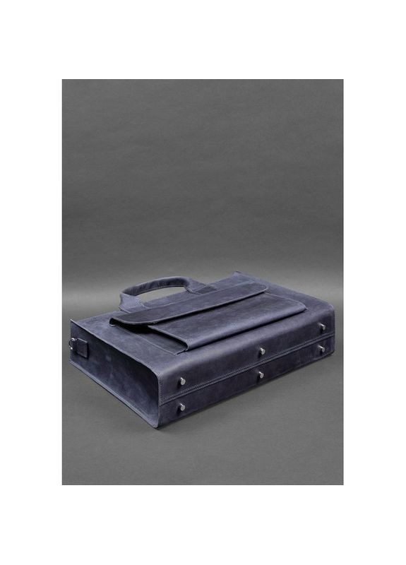 Сумка мужская кожаная через плечо для ноутбука и документов синый Crazy horse BlankNote (302007965)