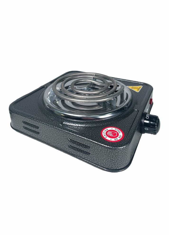 Плита одноконфоркова електрична кухонна MS-5801 - PRO01 Портативна Електроплита 1000 Вт Сіра Domotec (298988070)