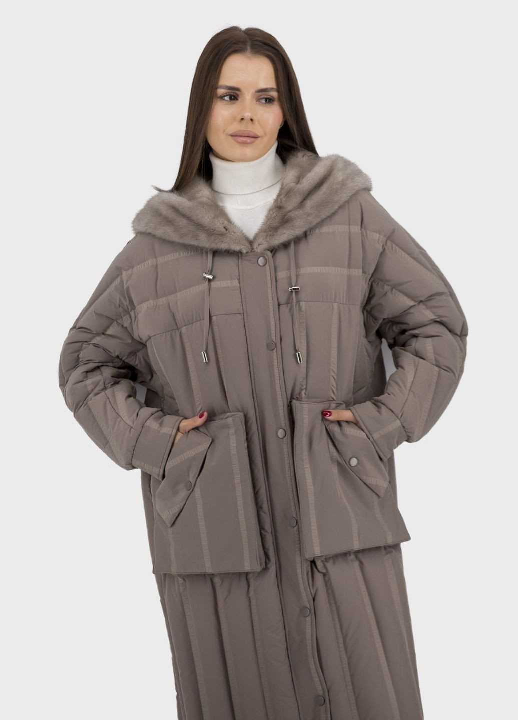 Бежевий демісезонний Пуховик Basic