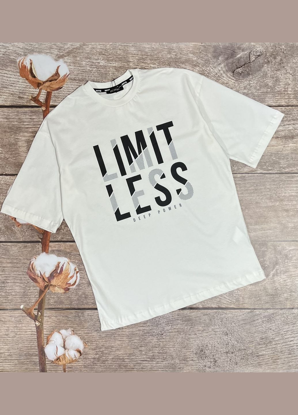 Молочна літня футболка оверсайз Doffbi