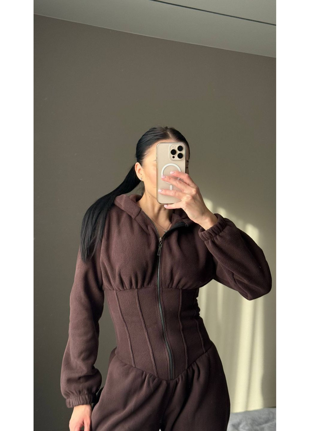 Теплий корсетний комбінезон — must-have цього сезону 😍 Luna коричневий