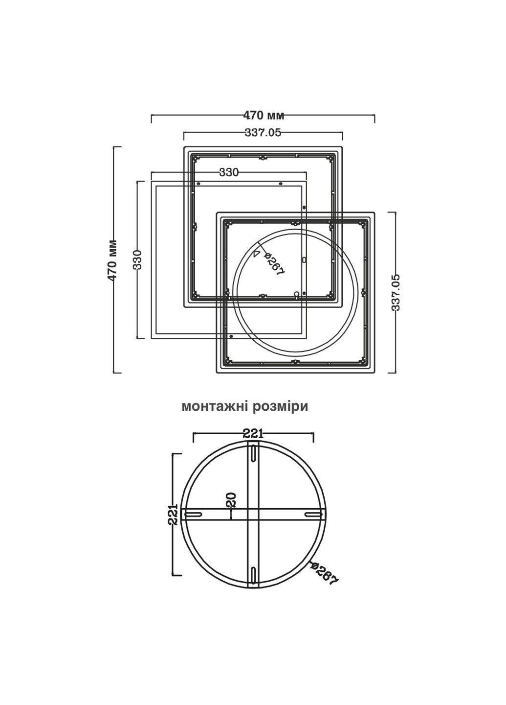 Управляемая светодиодная люстра VEGA triple 80W 3S-ON/OFF-470х470х62-BLACK/WHITE-220-IP20 ESLLSE (301020882)