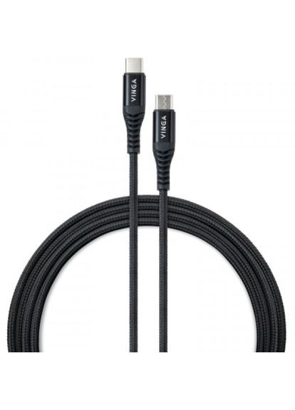 Дата кабель USBC to USB-C 1.0m 60W Nylon (VCDCCCM331) Vinga usb-c to usb-c 1.0m 60w nylon (268146036)